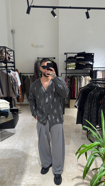 CARDIGAN GRIGIO SPORCO