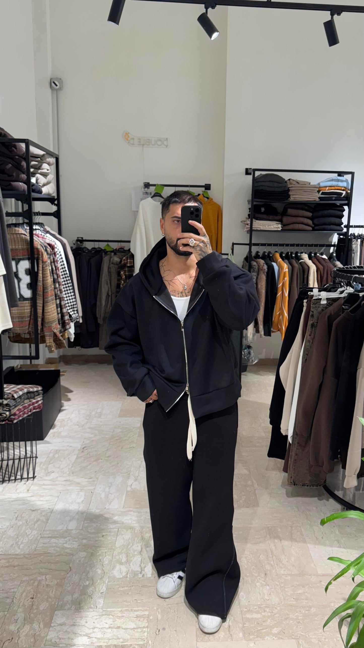 PANTATUTA FLARE NERO CON ZIP