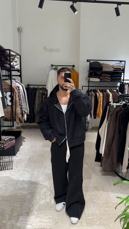 PANTATUTA FLARE NERO CON ZIP