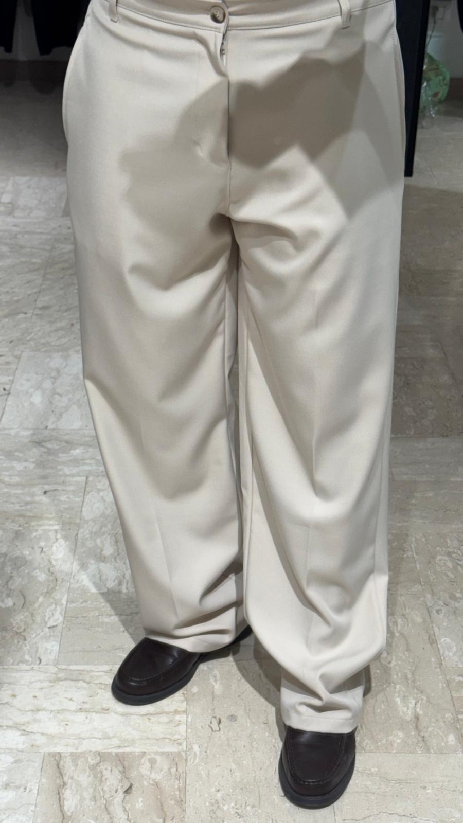 PANTALONE BEIGE FONDO LARGO