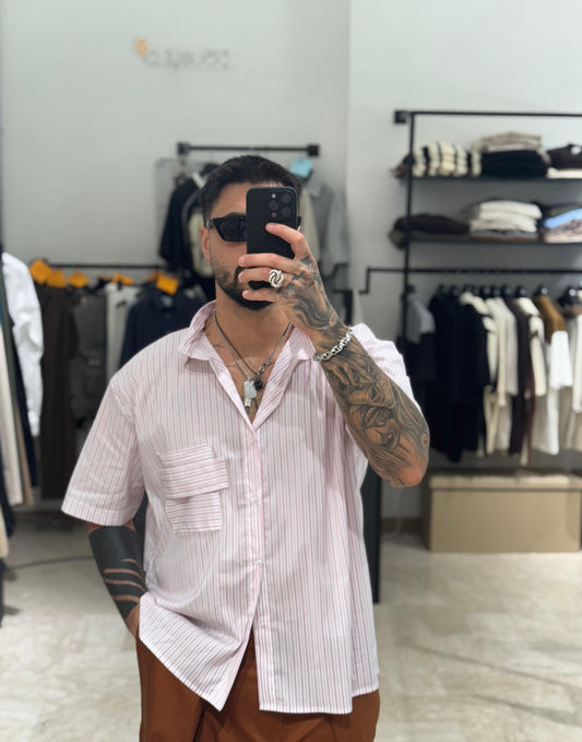 CAMICIA ROSA OVER