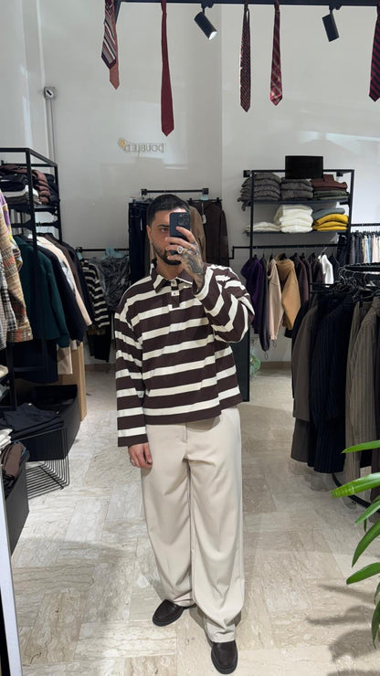 PANTALONE BEIGE FONDO LARGO