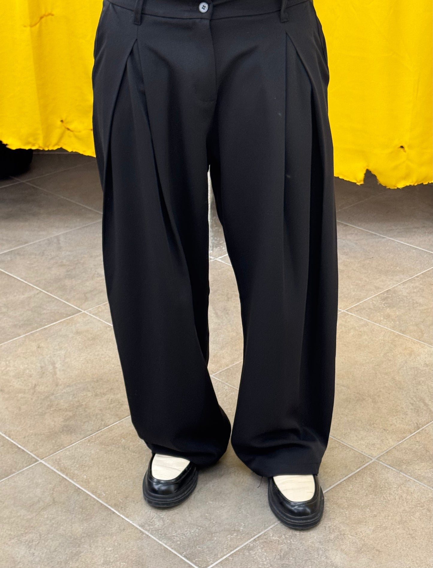 PANTALONE NERO DOPPIA PENCE