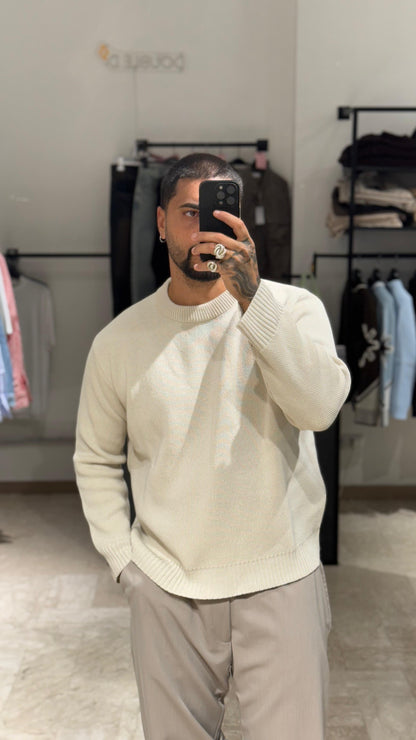 MAGLIONE BEIGE CROP/OVER