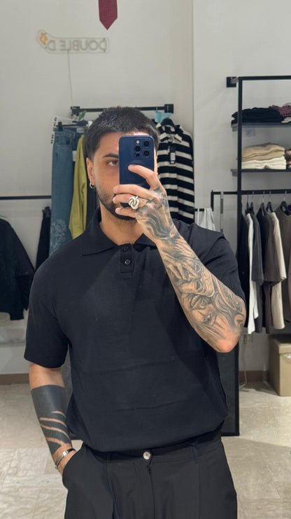 POLO NERA IN FILO