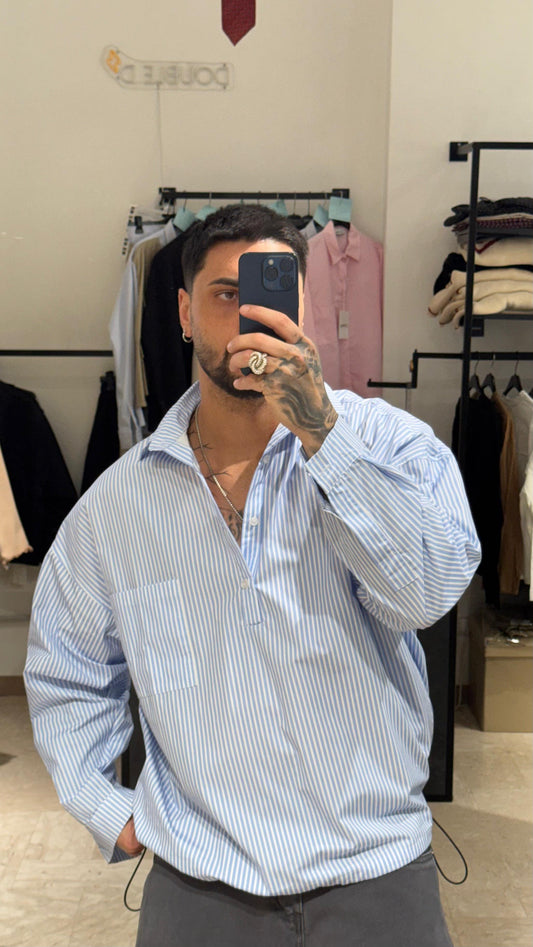 CAMICIONE/CASACCA RIGHE AZZURRA