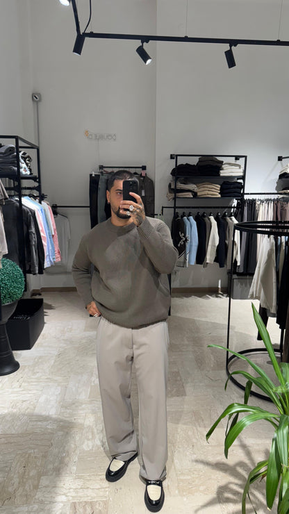 MAGLIONE TORTORA SCURO CROP/OVER