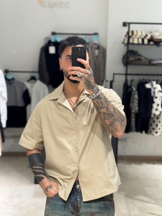 CAMICIA BEIGE CROP HYDO