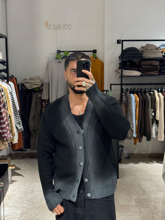 CARDIGAN NERO SFUMATO