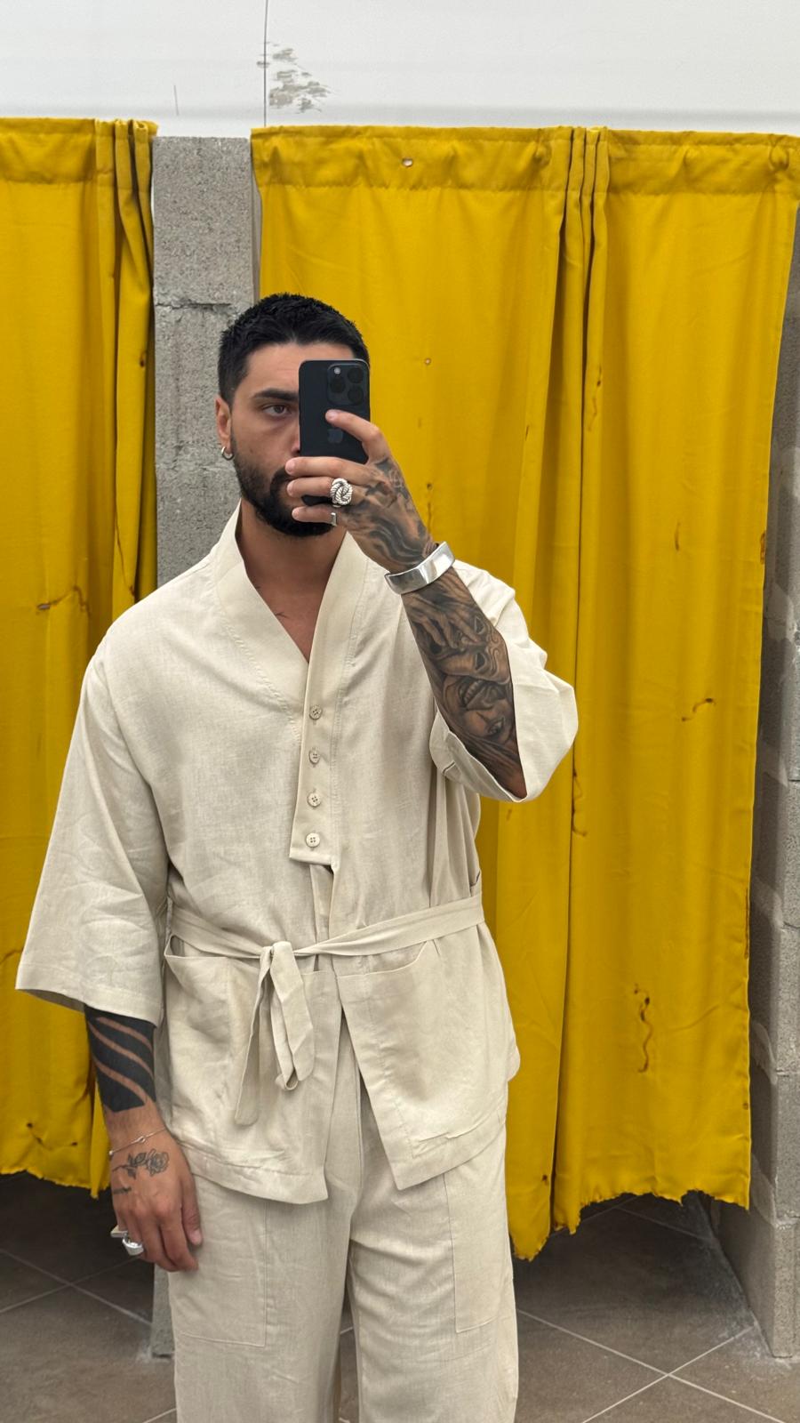 COMPLETO KIMONO BEIGE
