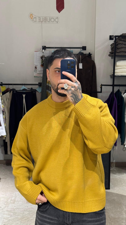 MAGLIONE SENAPE CROP/OVER