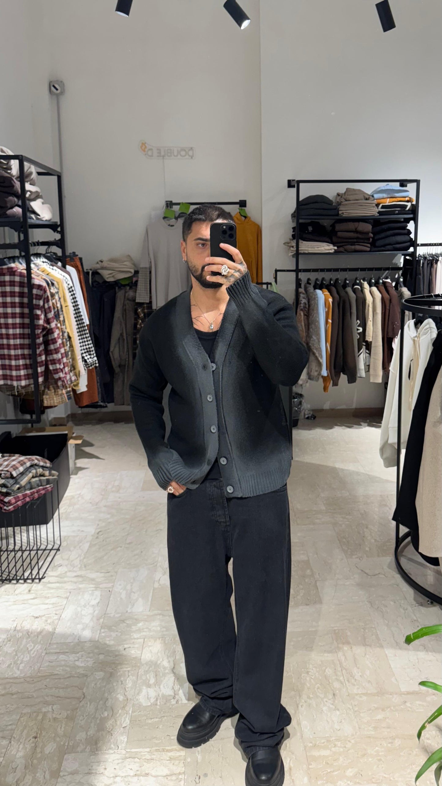 CARDIGAN NERO SFUMATO