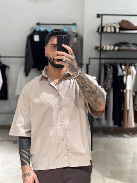 CAMICIA CROP BEIGE