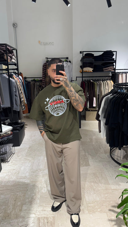 T-SHIRT VERDONE CON STAMPA