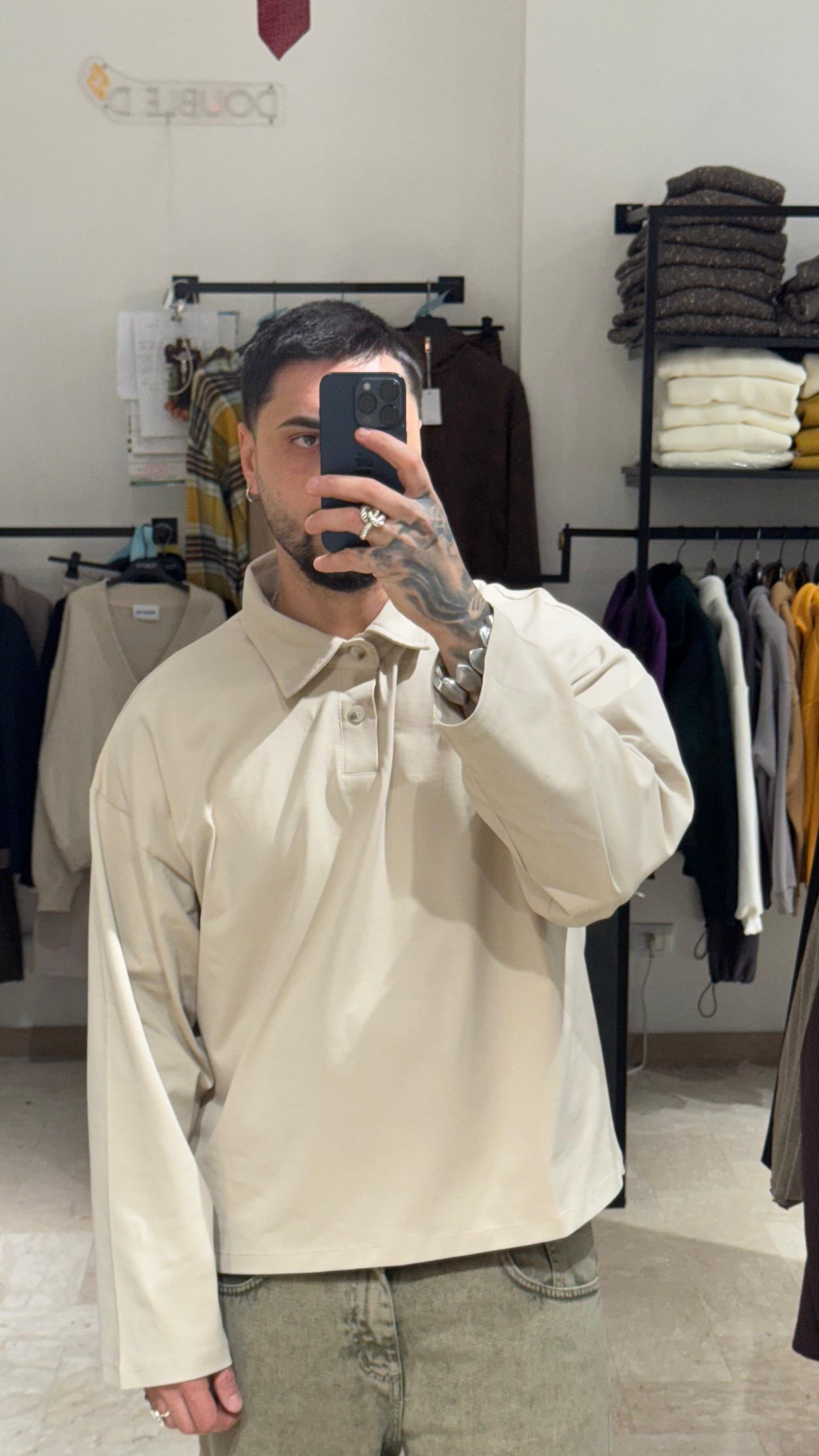 POLO BEIGE CROP/OVER