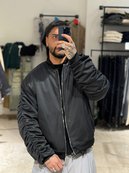 PUFFER  NERO DRAPPEGGIATO
