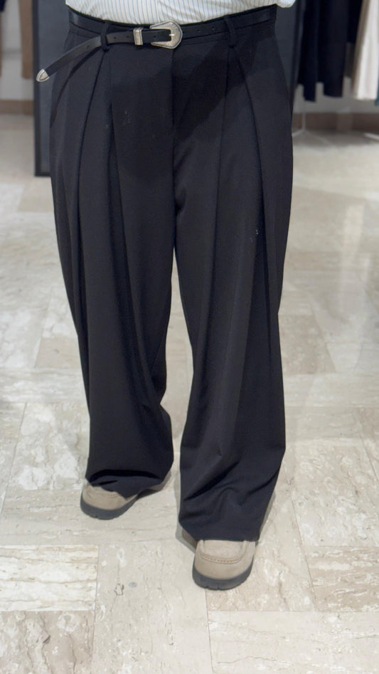 PANTALONE NERO DOPPIA PENCE