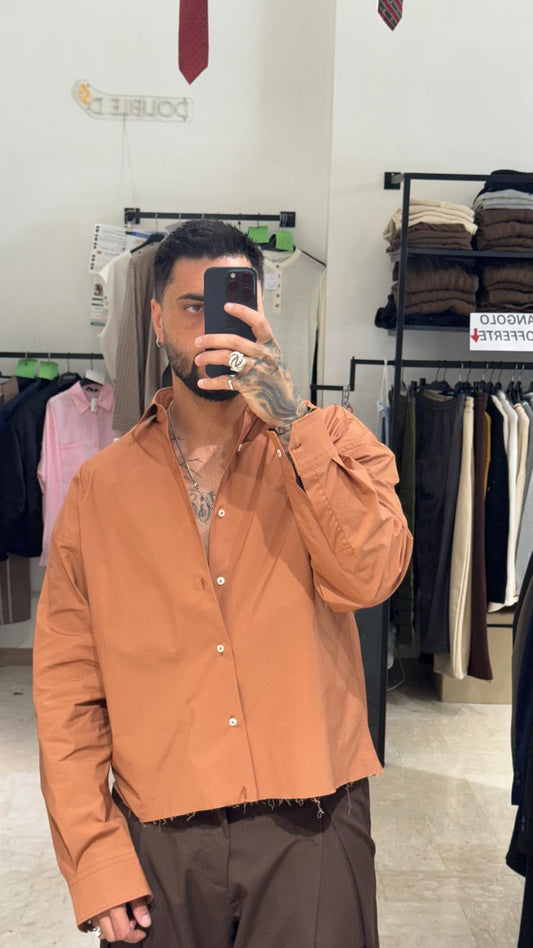 CAMICIA CROP TERRACOTTA