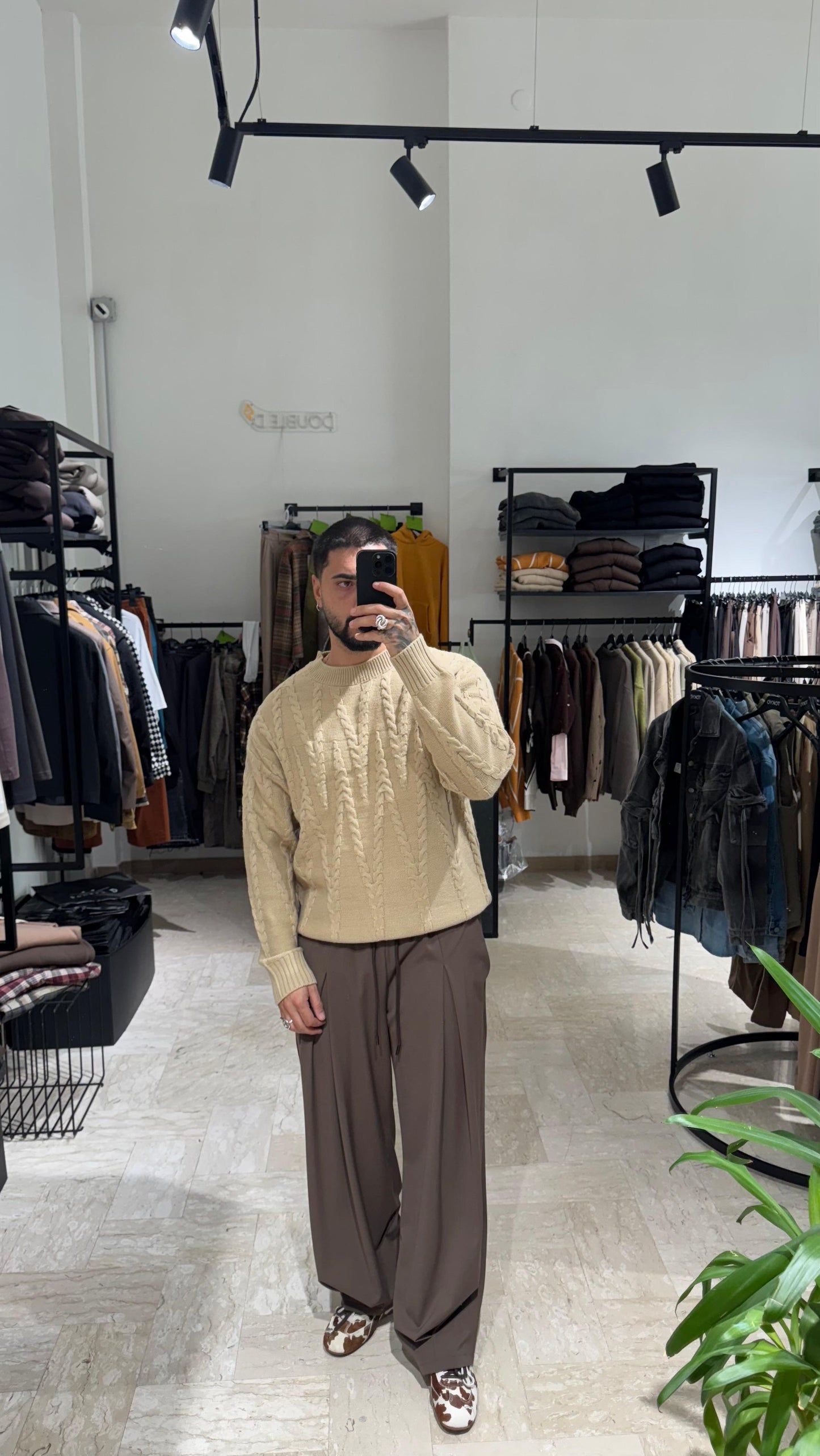 MAGLIONE BEIGE INTRECCIATO